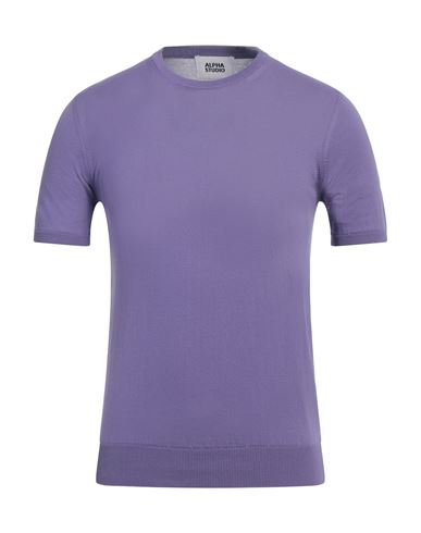 Alpha Studio Man Sweater Mauve Size 44 Cotton