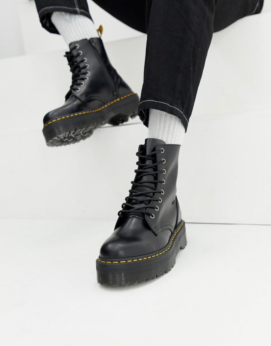 Jadon 8-eye platform boots in black