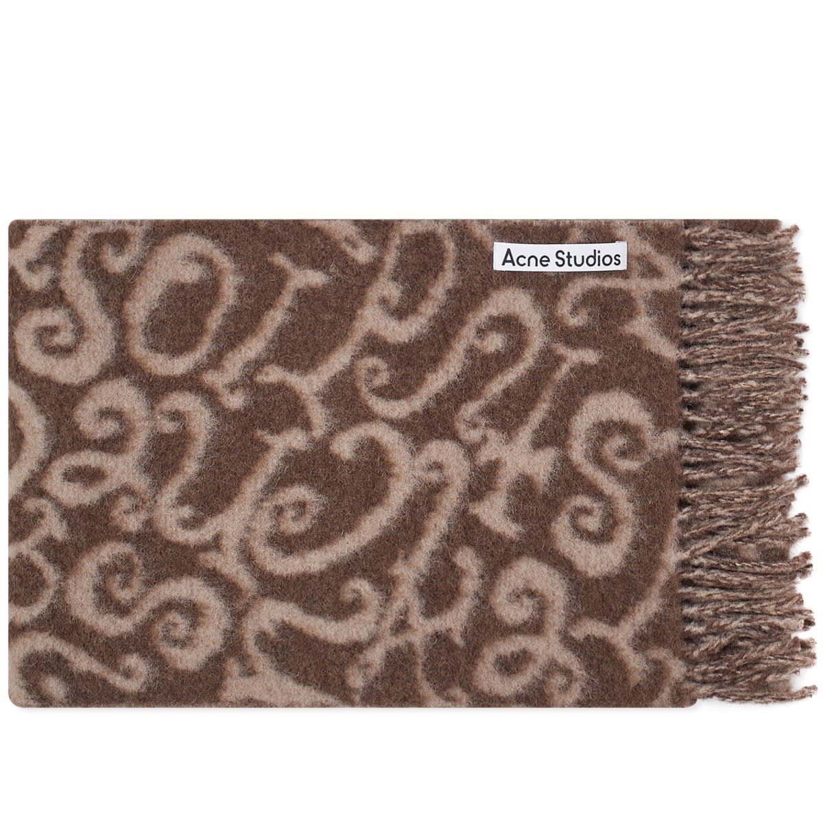 Men's Volf Monogram Scarf in Brown/Beige