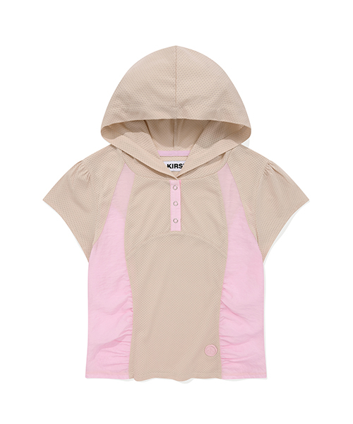 Color Mix Slim Fit Short Sleeve Hoodie
