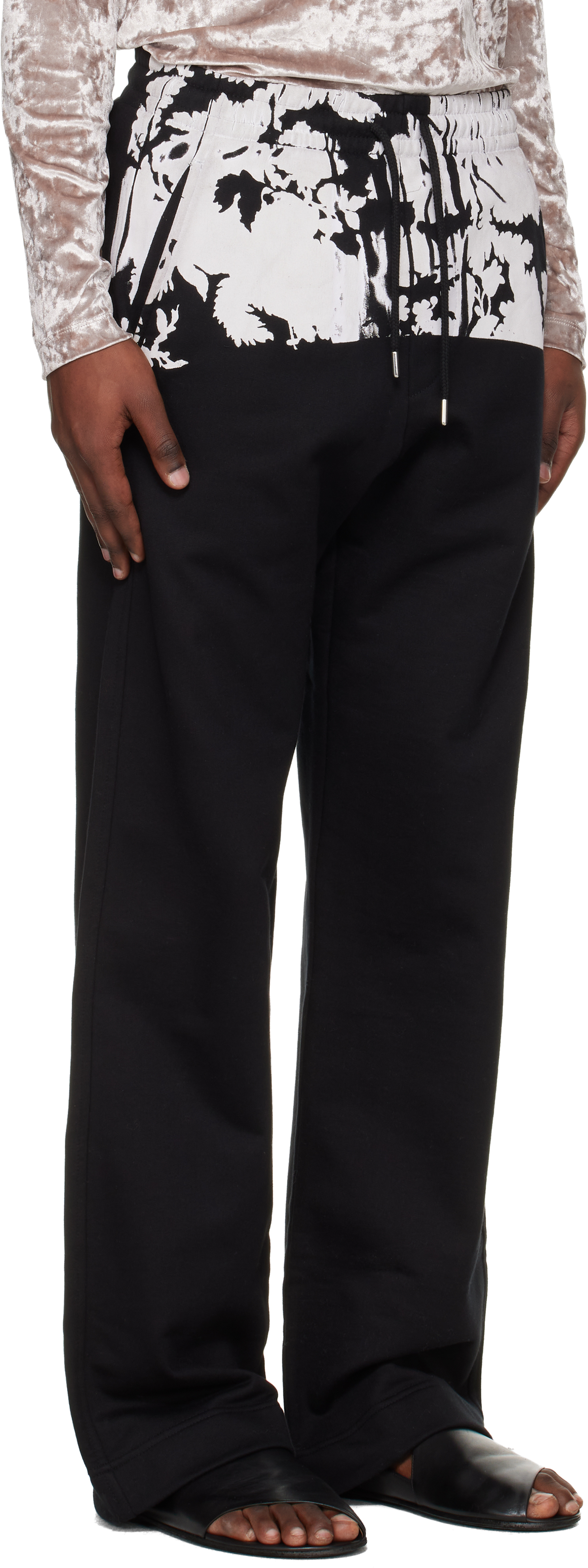 Black Printed Sweatpants