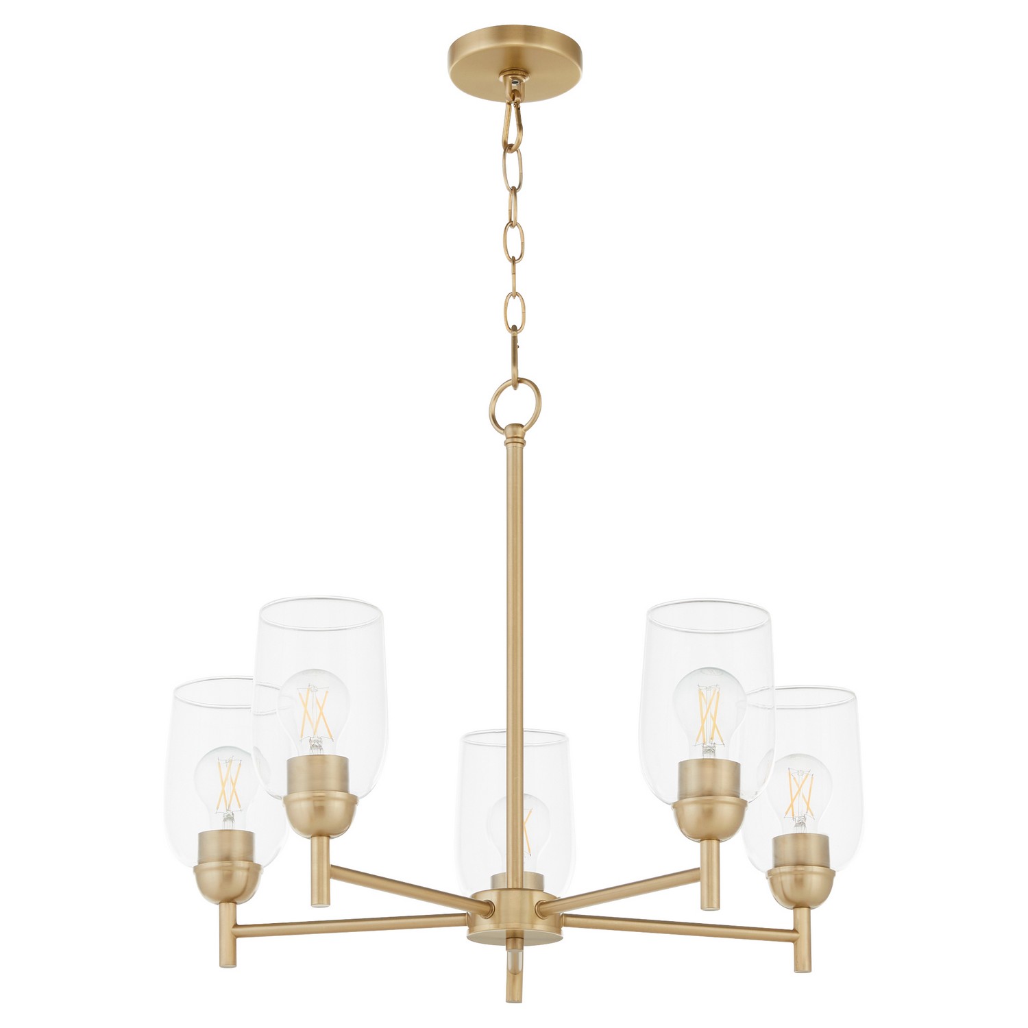Aged Brass Chandelier from the Wallinger Collection
