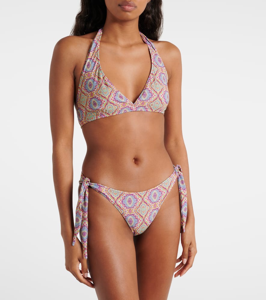 Etro Printed halterneck bikini