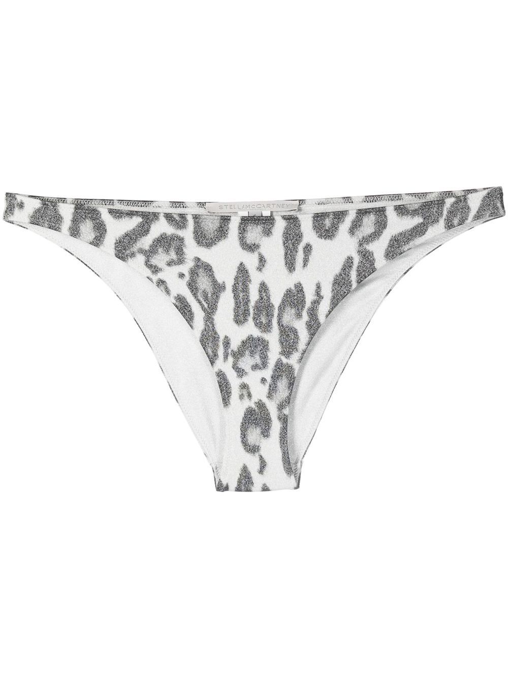 Leopard-print bikini bottoms - Silver