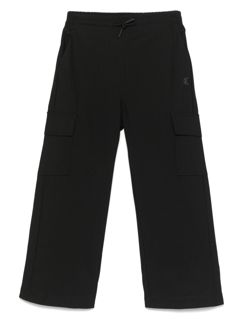 Monogram-embroidered cargo pants - Black