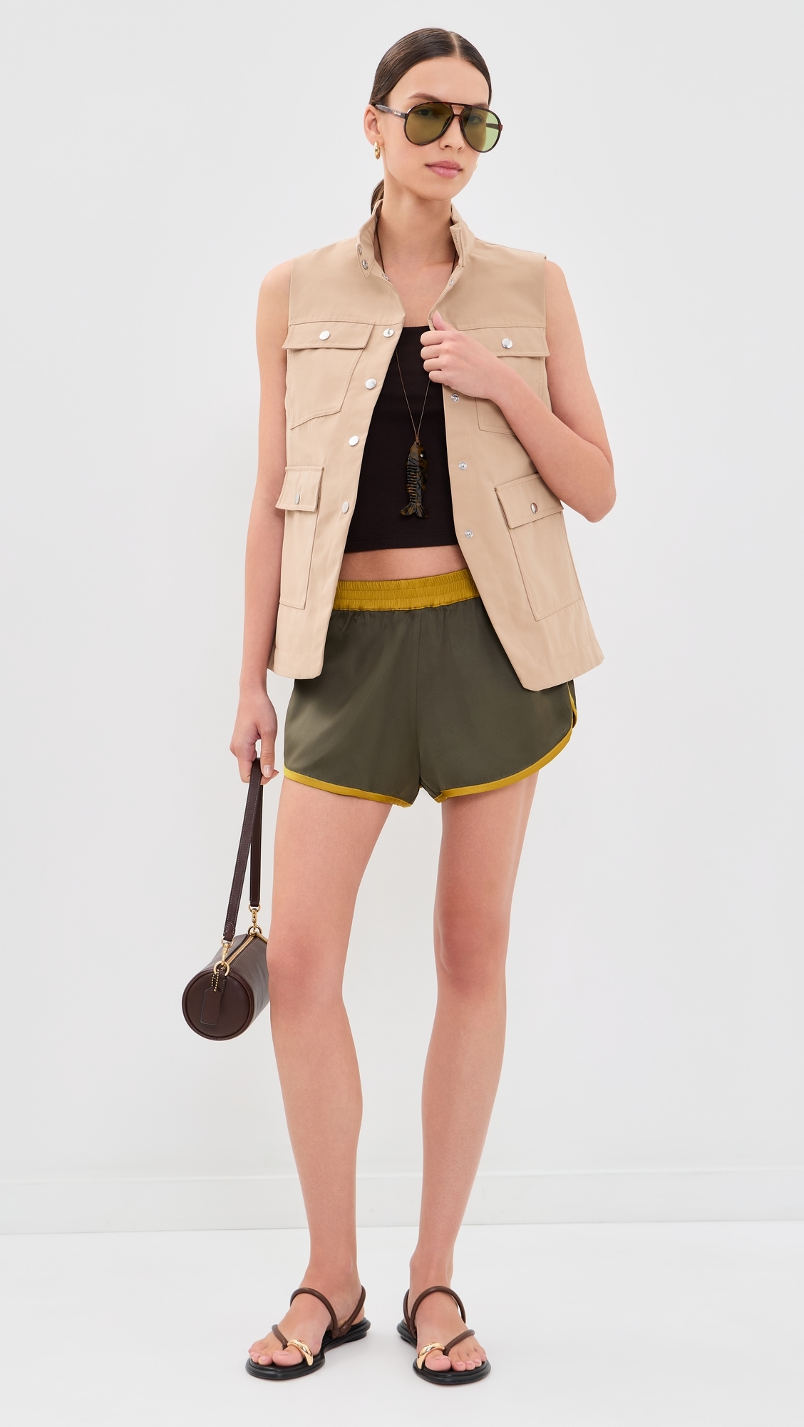 Aero Satin Shorts Pine Shadow