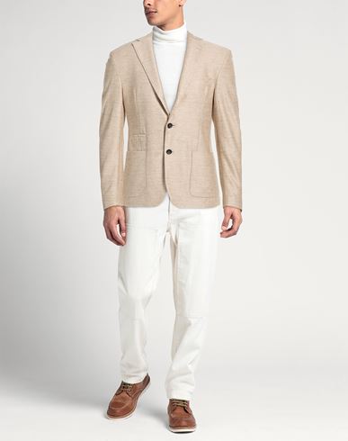 Man Blazer Sand Size 38 Cotton, Linen