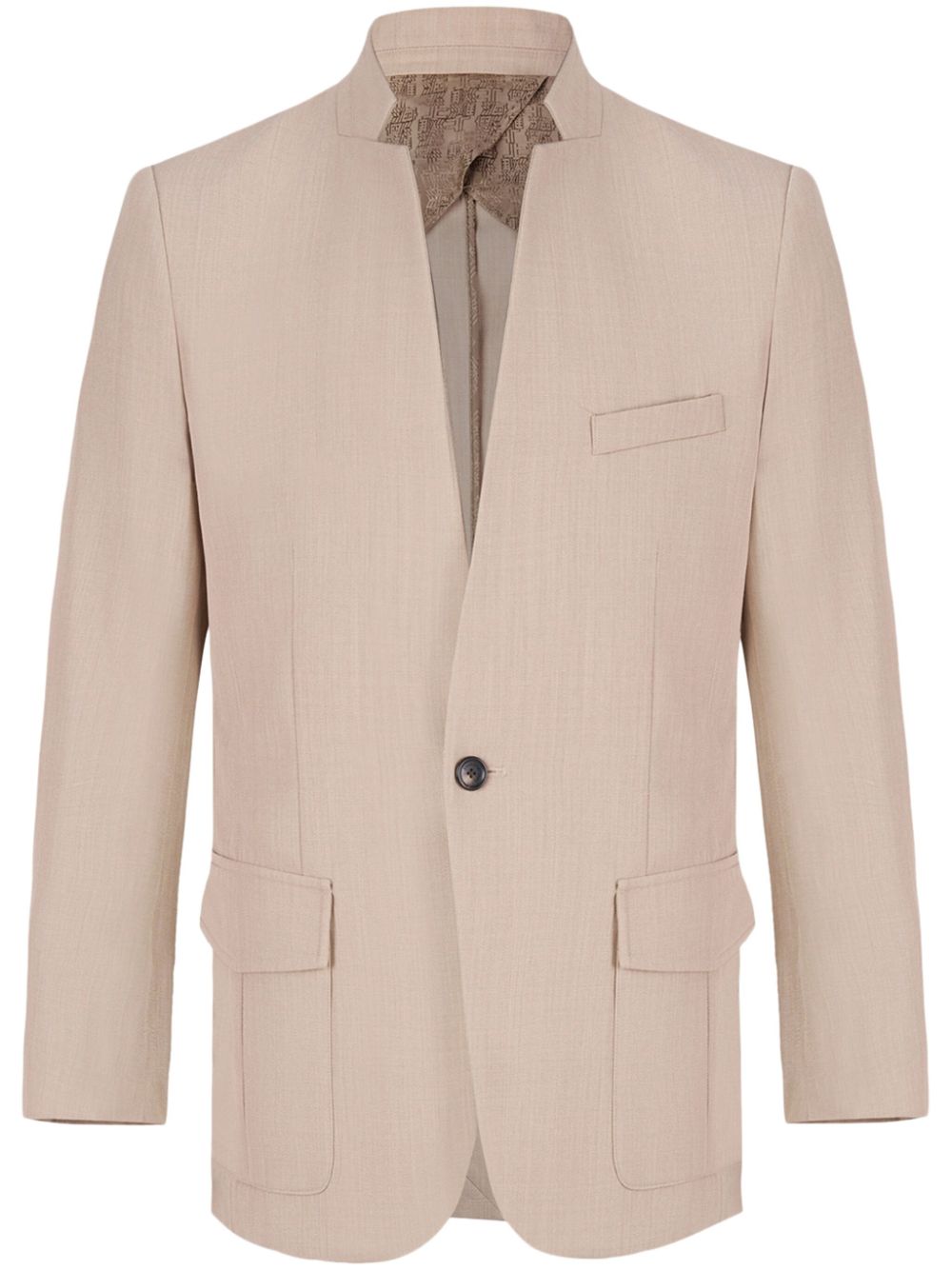Stand-up collar blazer - Neutrals