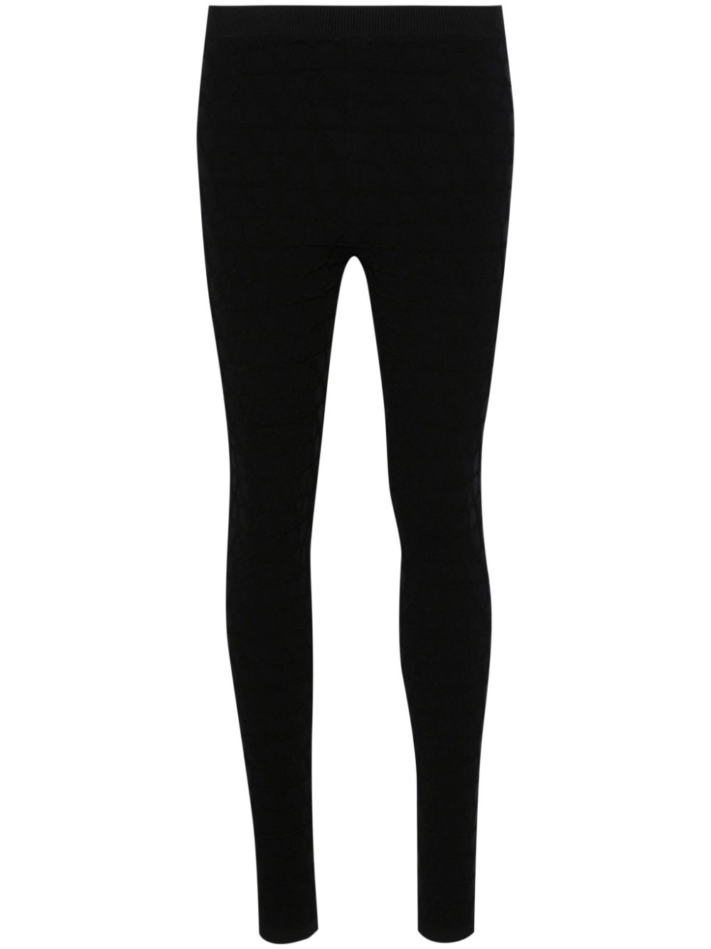 VLogo Signature-jacquard leggings - Black