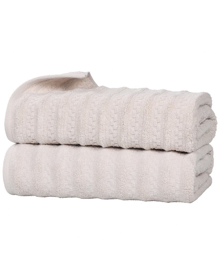 Superior Set of 2 Zuma Zero Twist Cotton Medium Weight Soft Absorbent Bath  Sheets