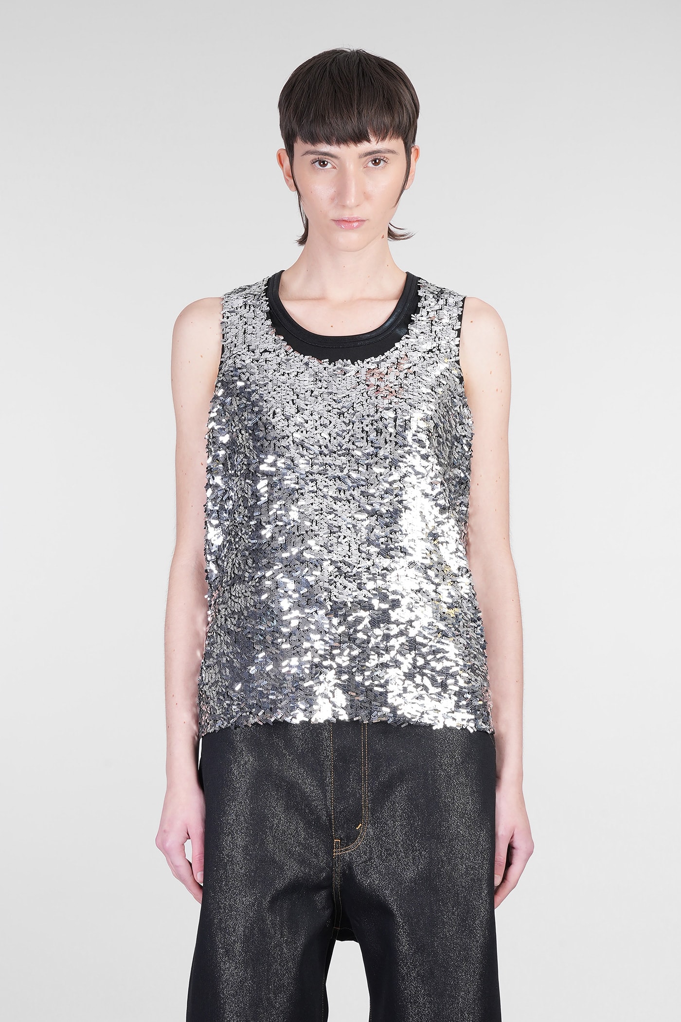 Junya Watanabe sequin-embellished top - Grey