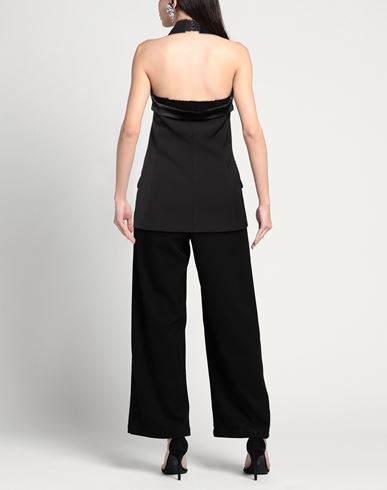 Woman Tailored Vest Black Size XL Polyester, Elastane