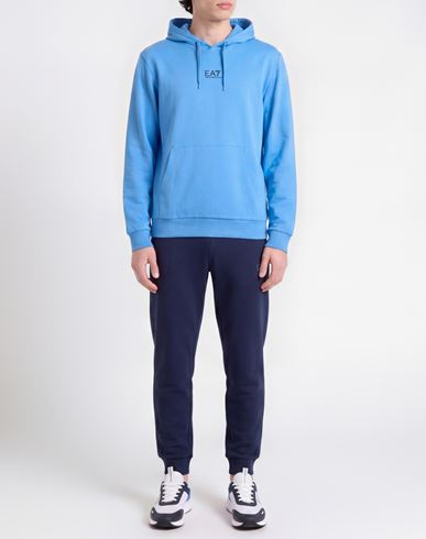 Man Sweatshirt Azure Size 3XL Cotton