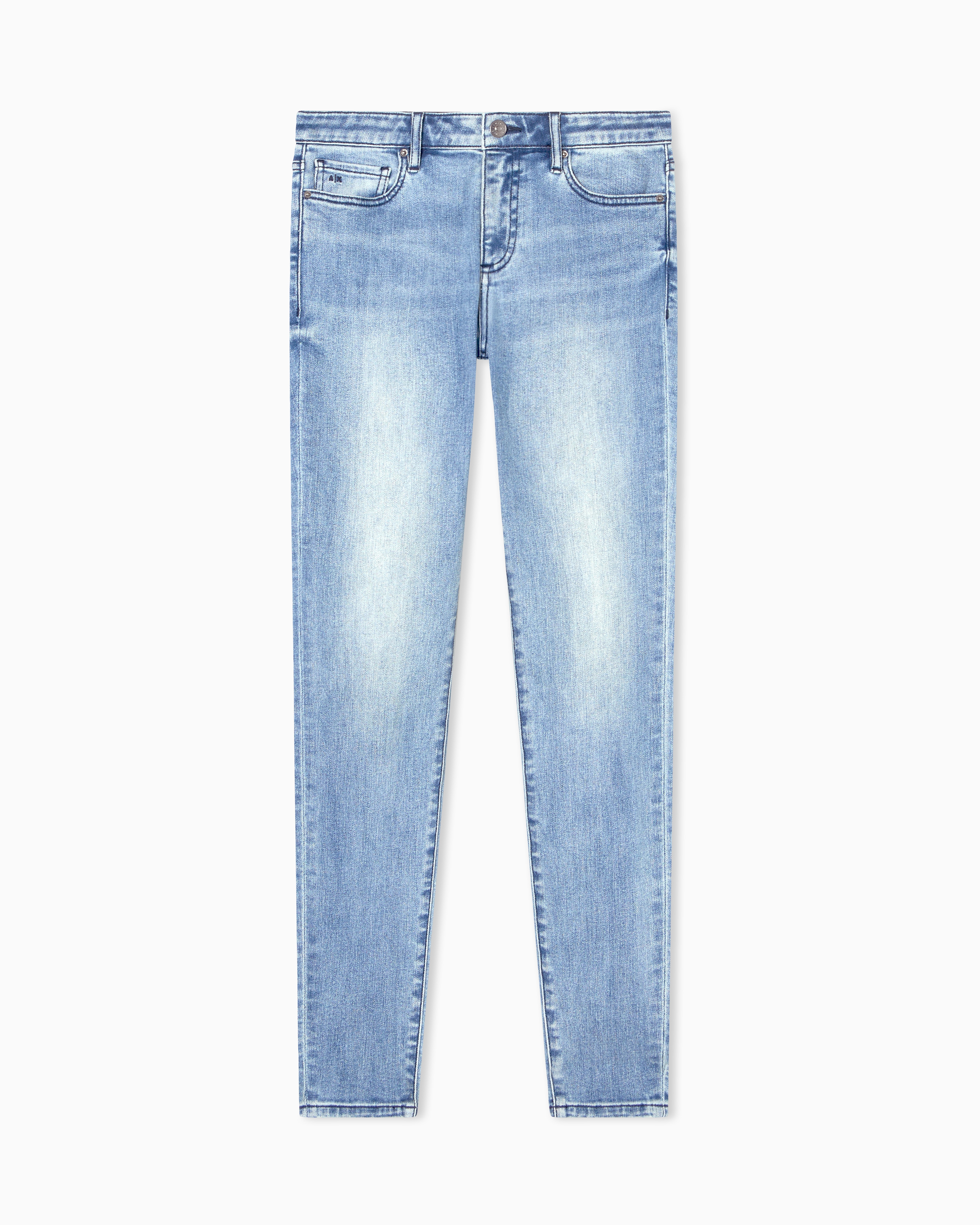 Super Skinny Jeans in Stretch Denim Mid-Blue Indigo