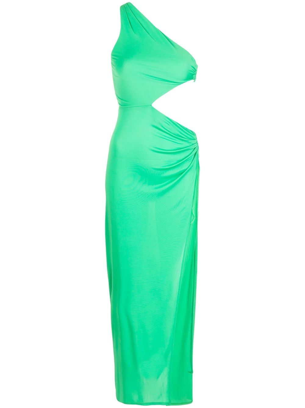 Knot-detail asymmetric dress - Green