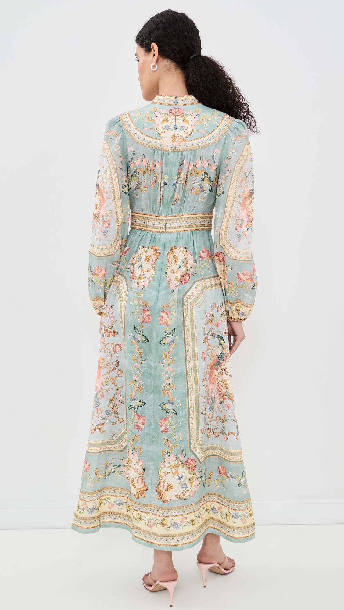 Roselight Plunge Dress Blue Tapestry Floral