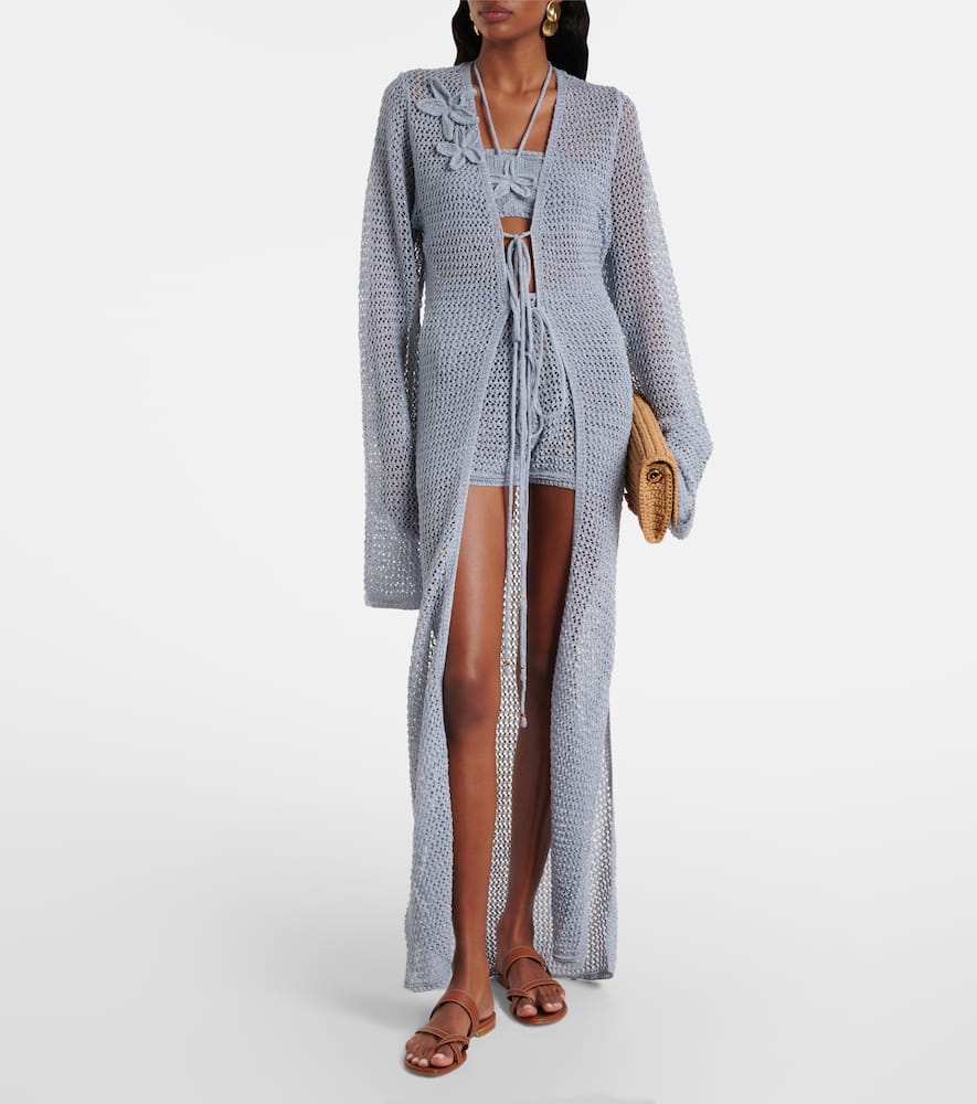 Zorya glitter open-knit beach cover-up