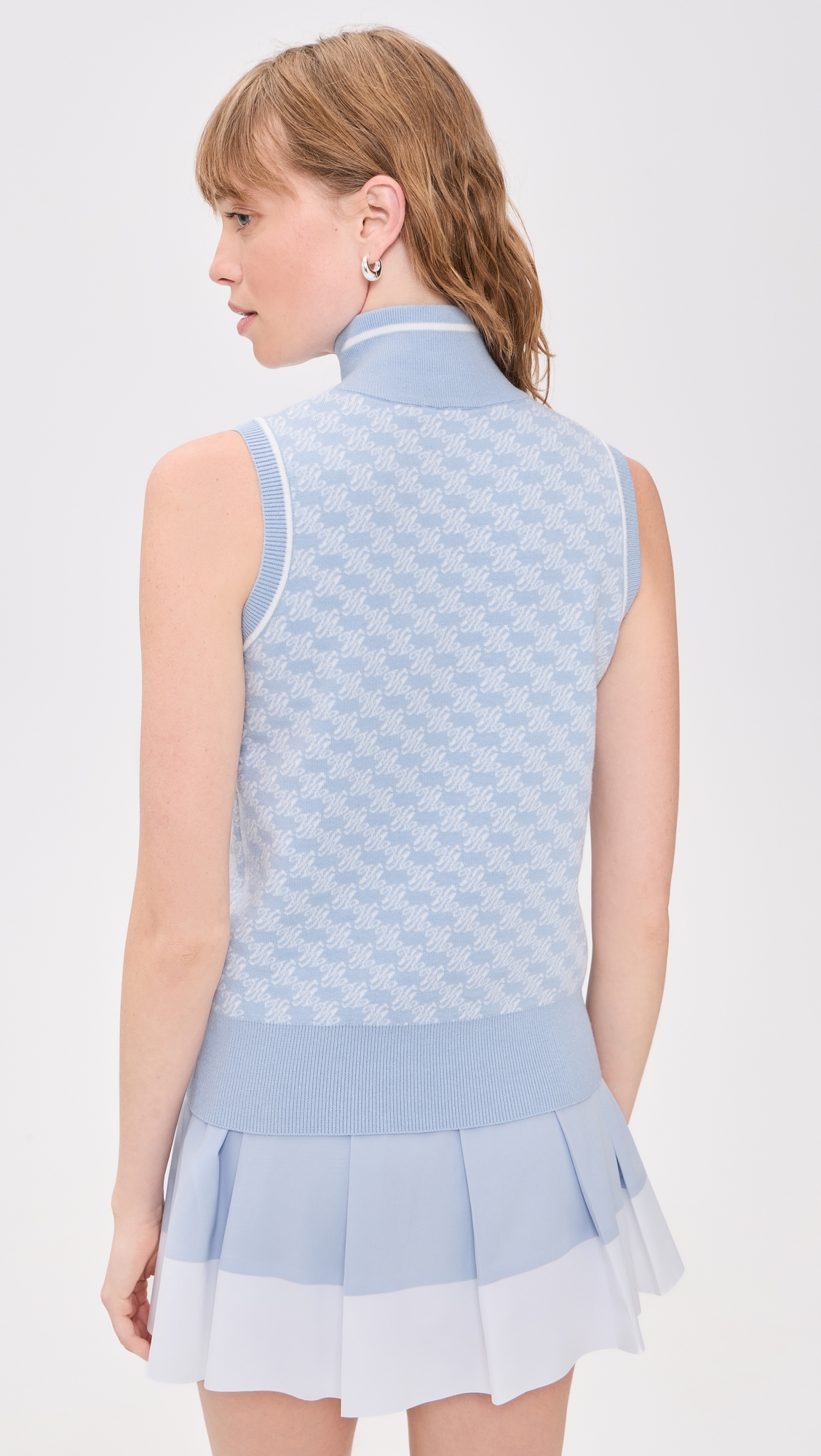 Vincent Half Zip Sweater Vest Xenon Blue/White