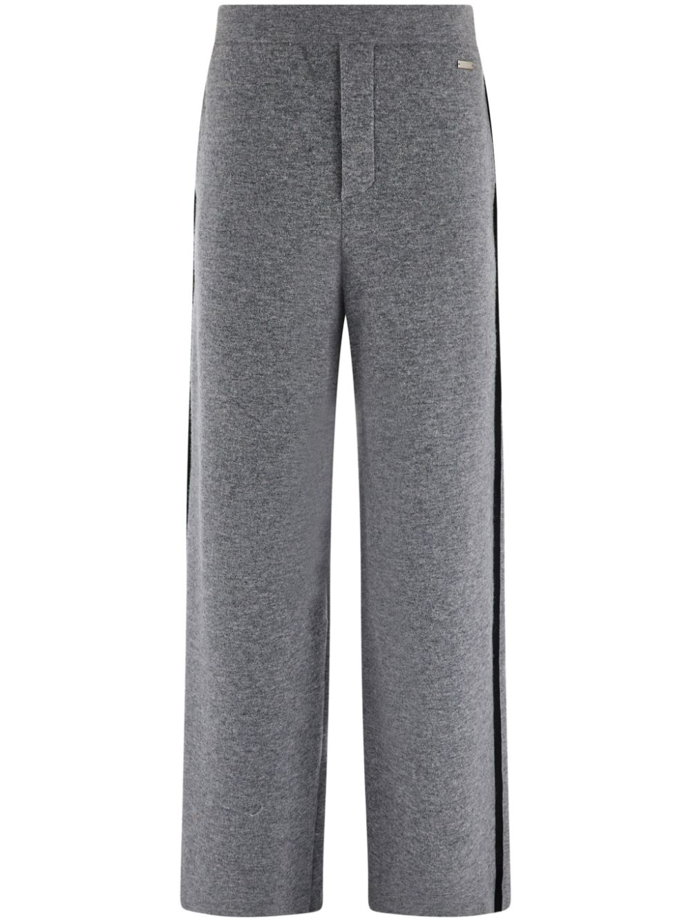 Logo-plaque wool-blend trousers - Grey