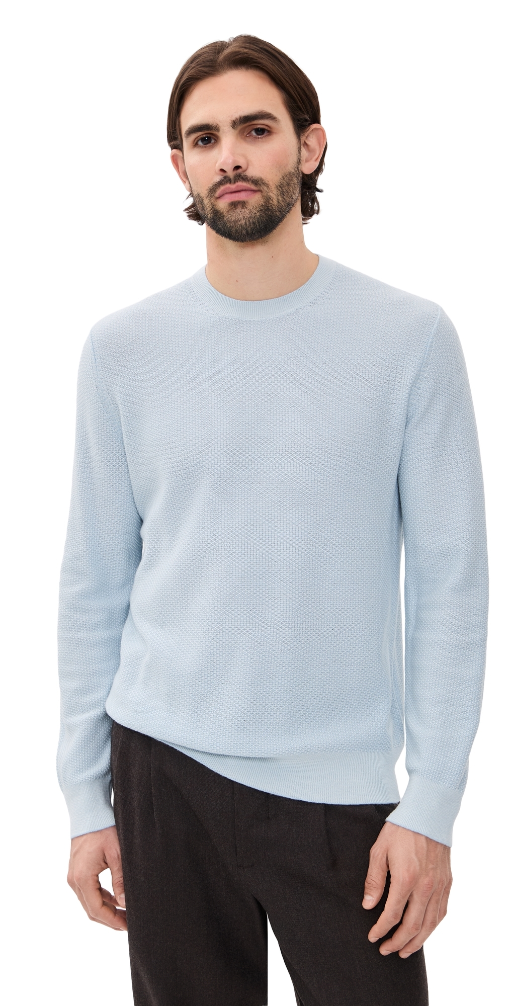 Geo Jacquard Crew Sweater Whitecap/Classic Cream