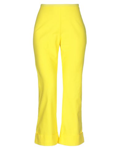 Woman Pants Yellow Size 6 Cotton, Elastane