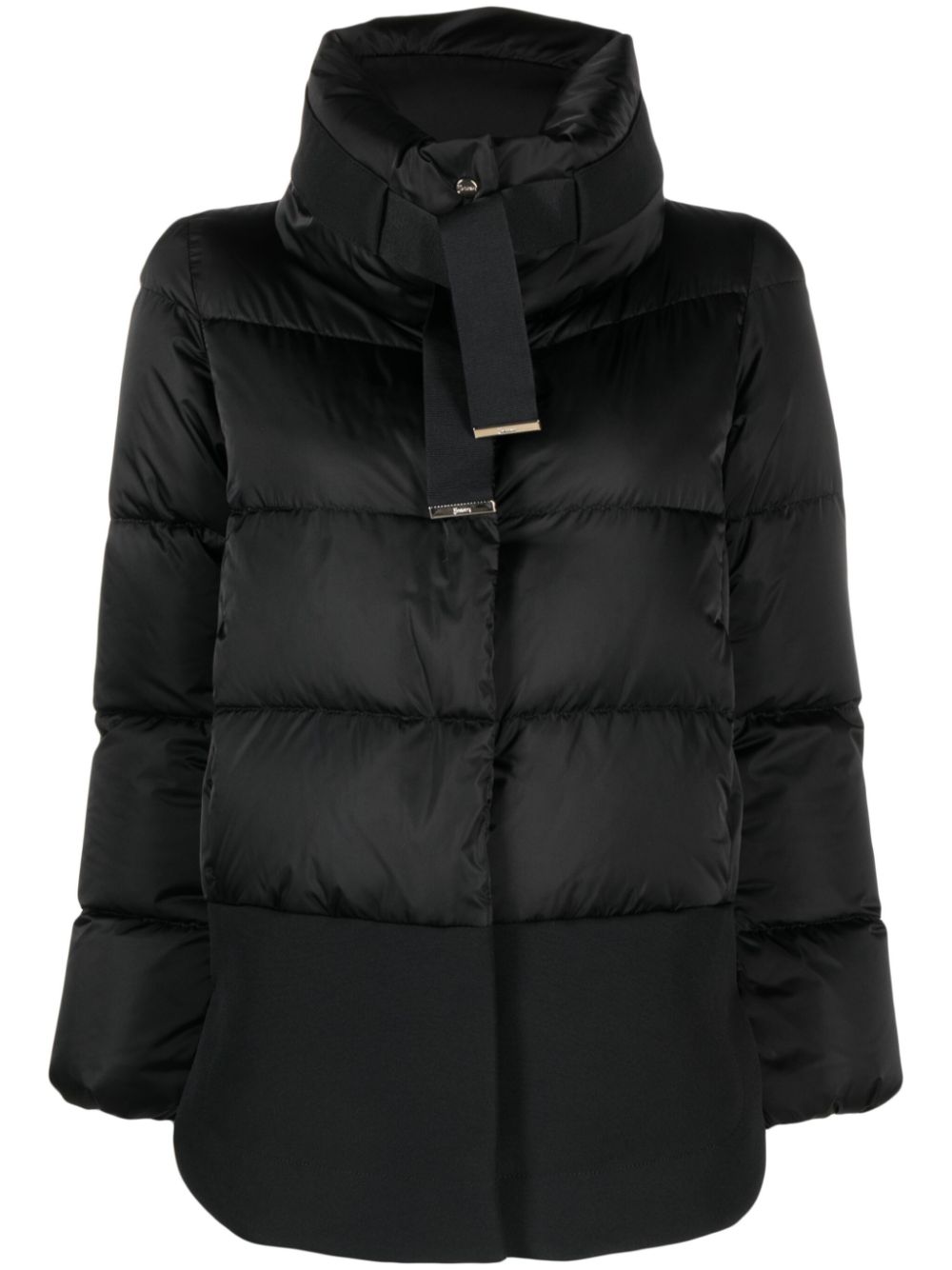 Funnel-neck puffer jacket - Black