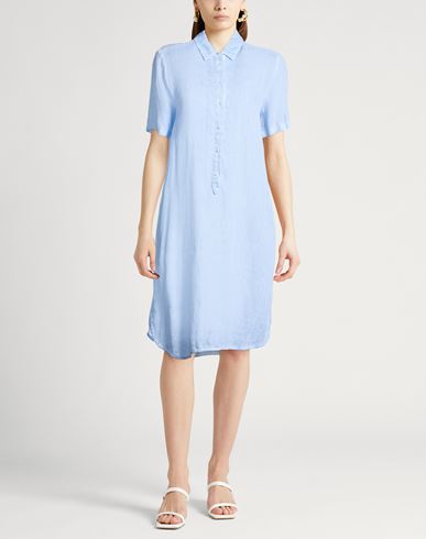 Woman Midi dress Light blue Size 6 Linen