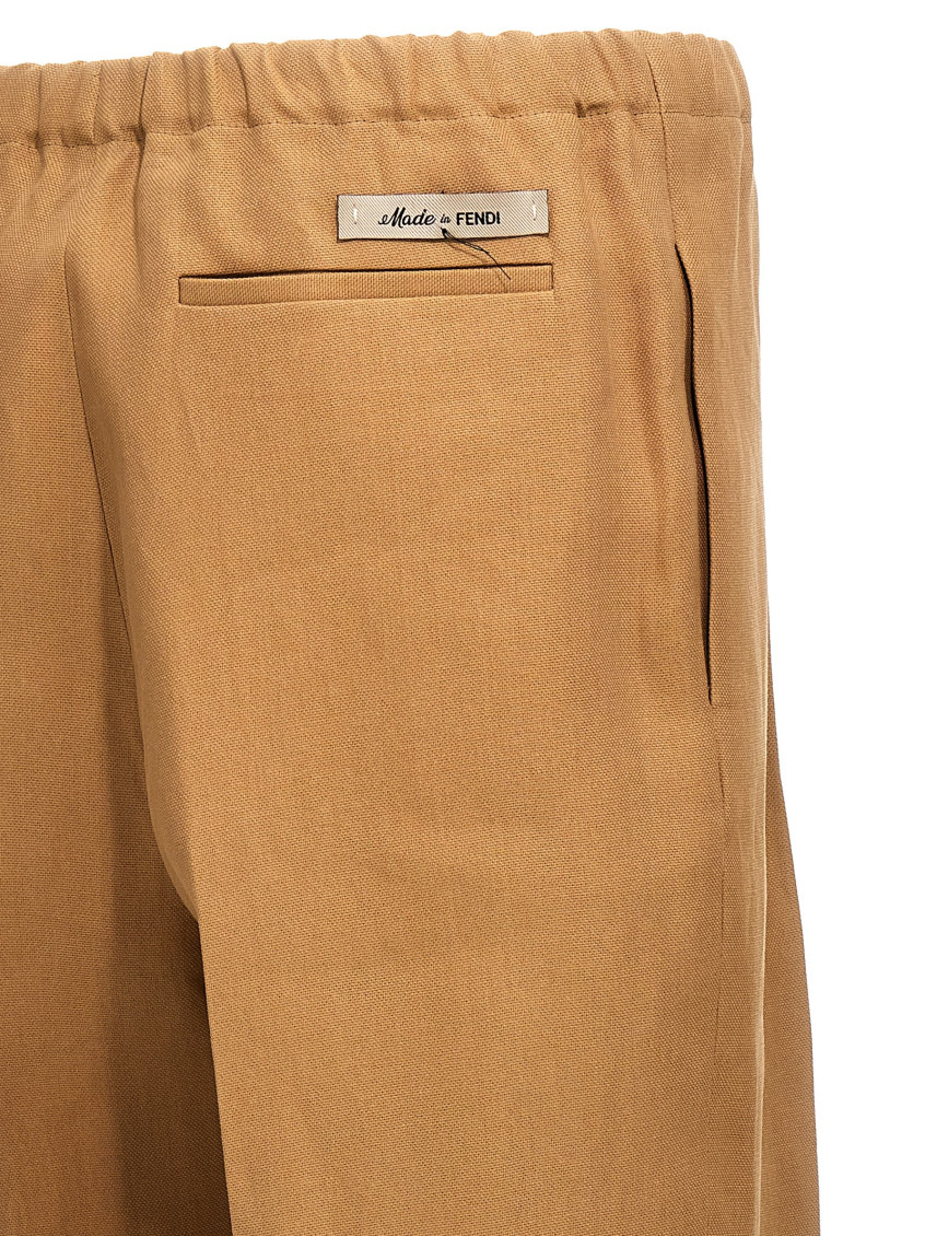-Paper Canvas Pantaloni Beige-Uomo