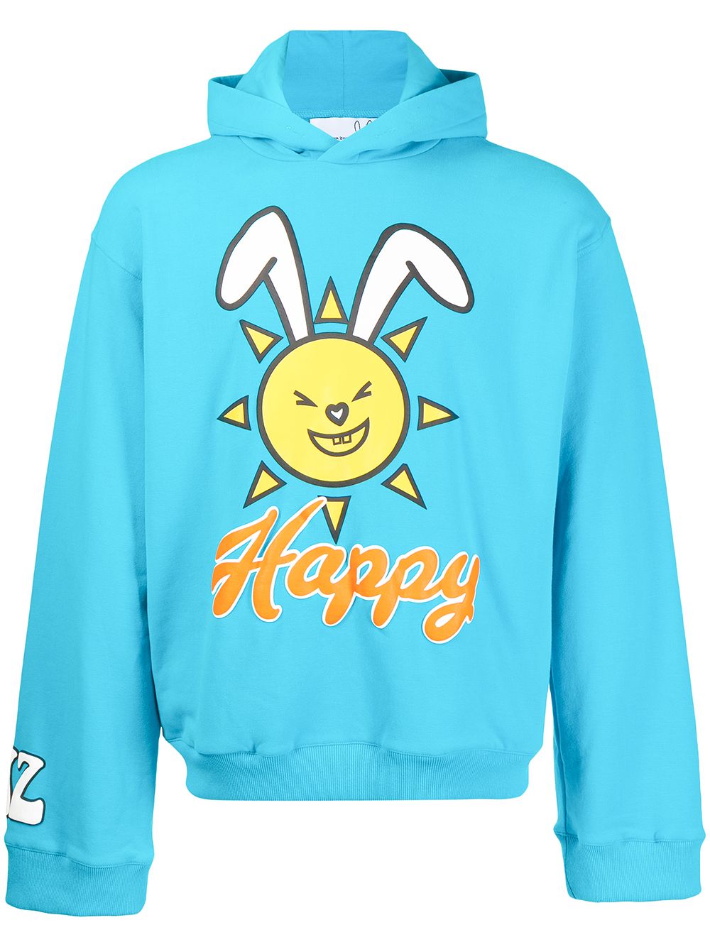 Graphic-print pullover hoodie - Blue