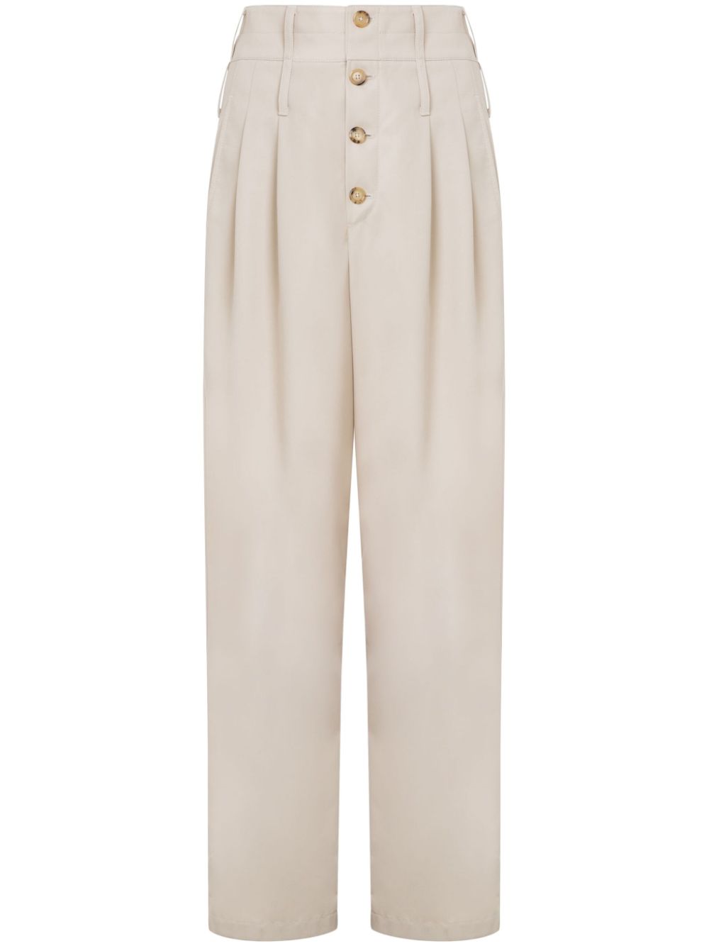High-waisted trousers - Neutrals
