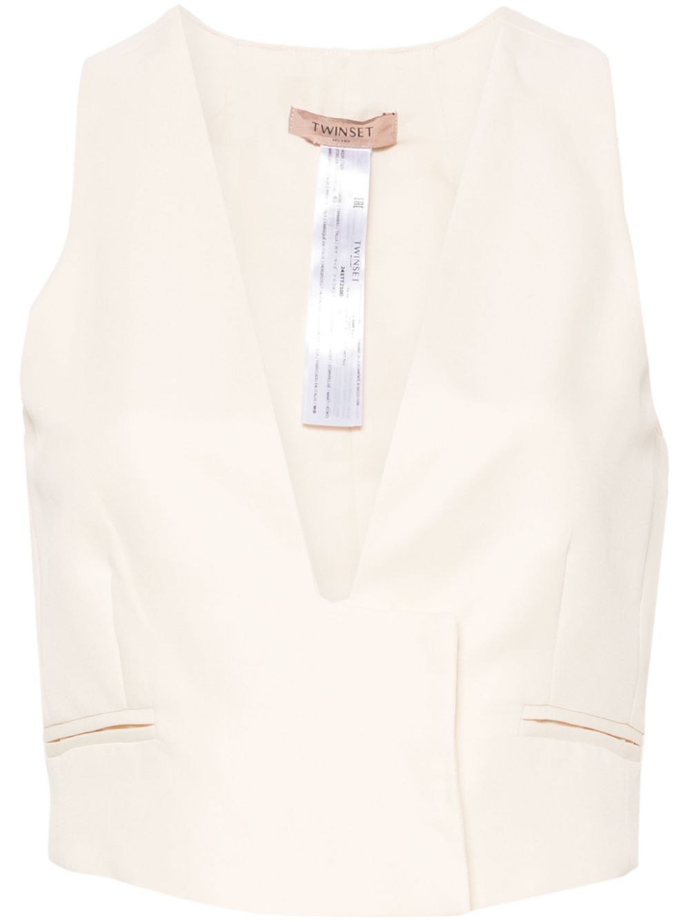 Slub-texture waistcoat - Neutrals