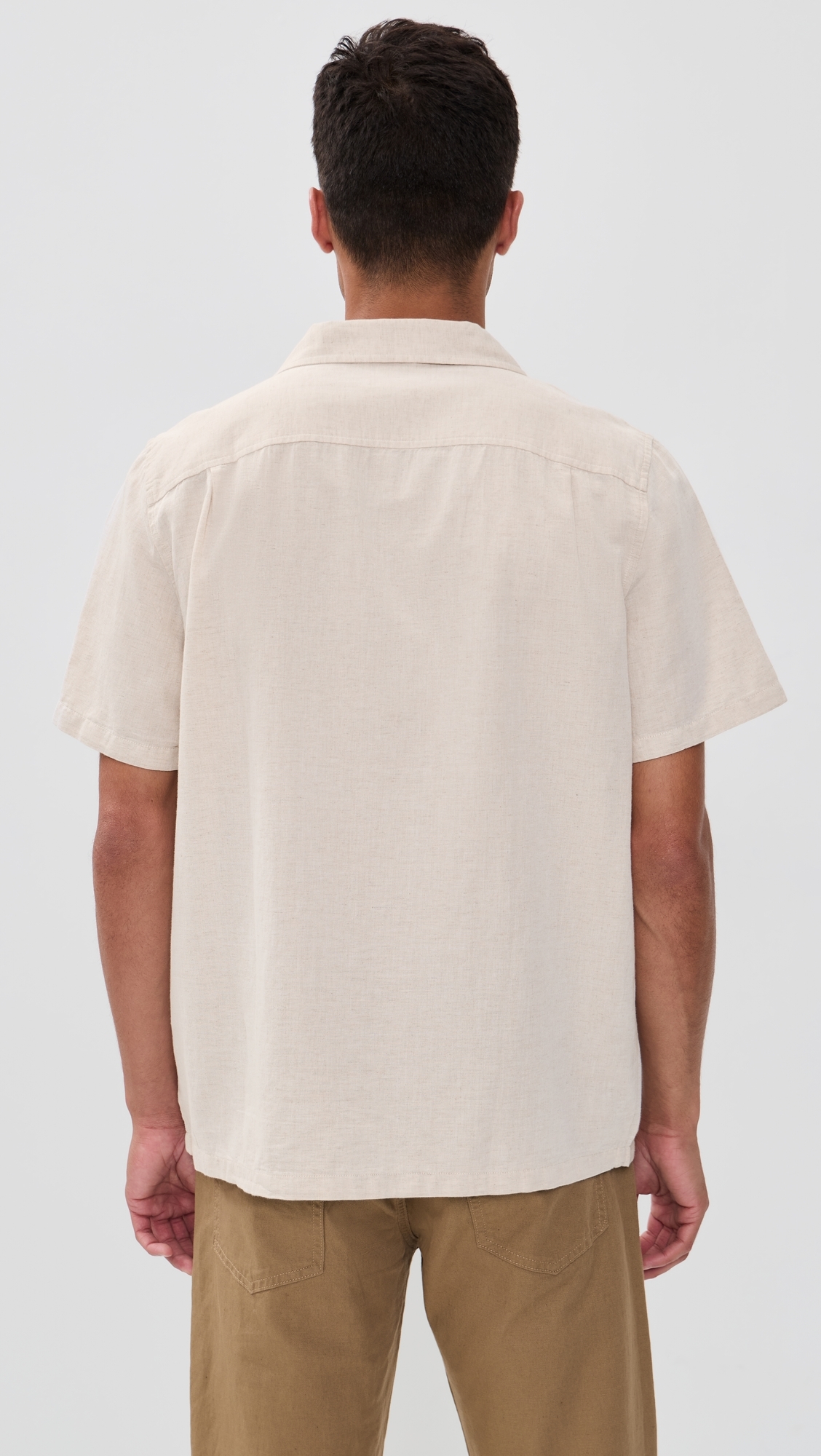 Embroidered Resort Shirt Cream/Green Palm