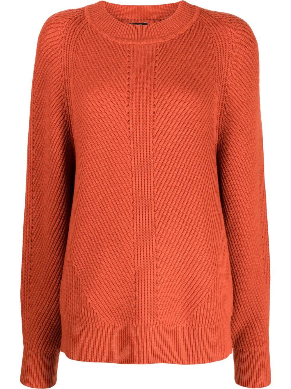 Crew-neck knitted sweater - Orange