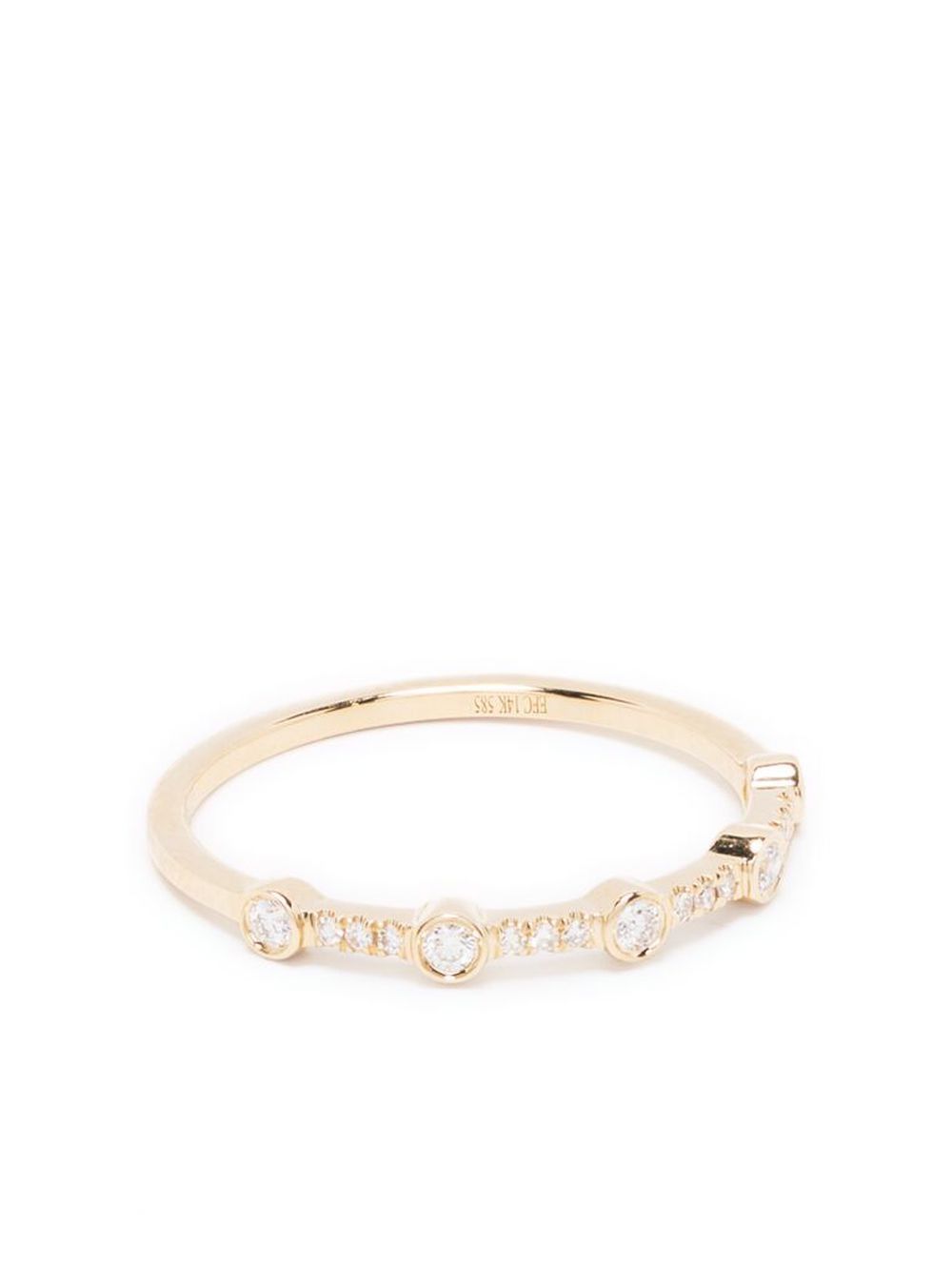 14kt yellow gold diamond stack ring