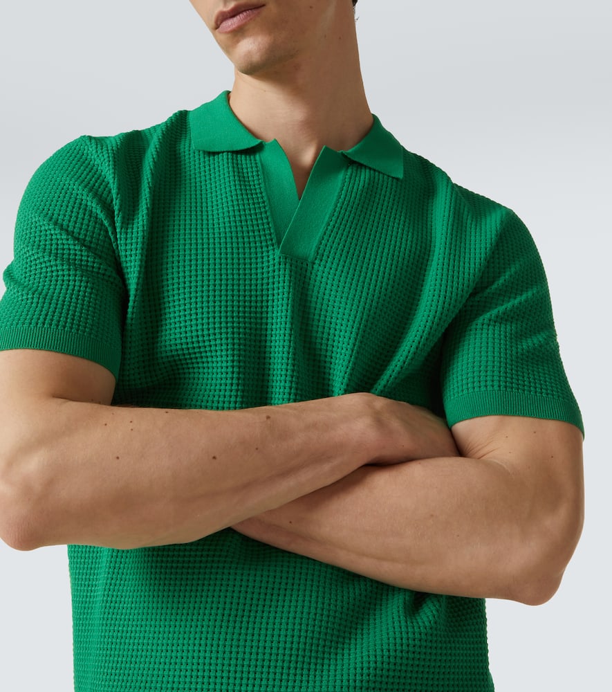 Roddy waffle-knit mesh polo shirt