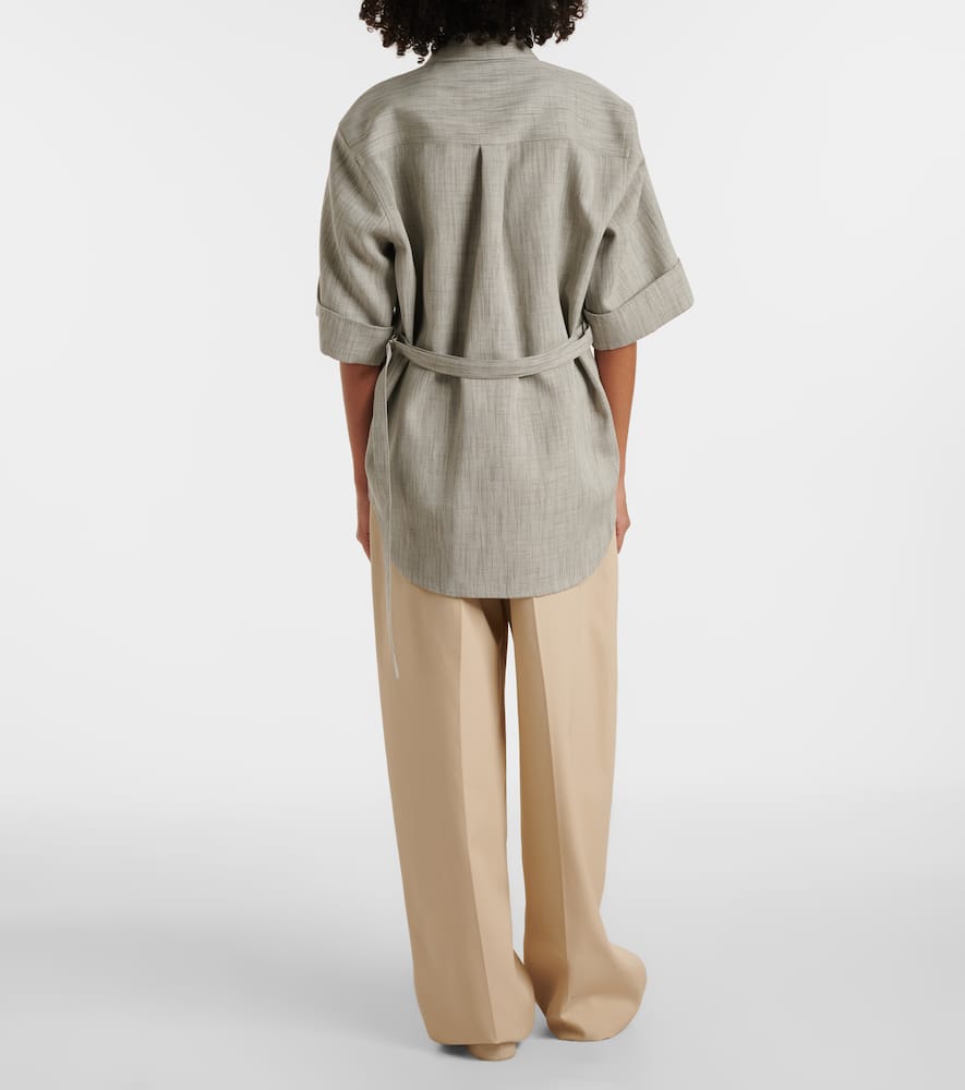 Wool, cotton, and silk top