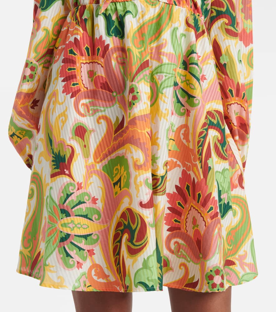 Floral cotton and silk minidress
