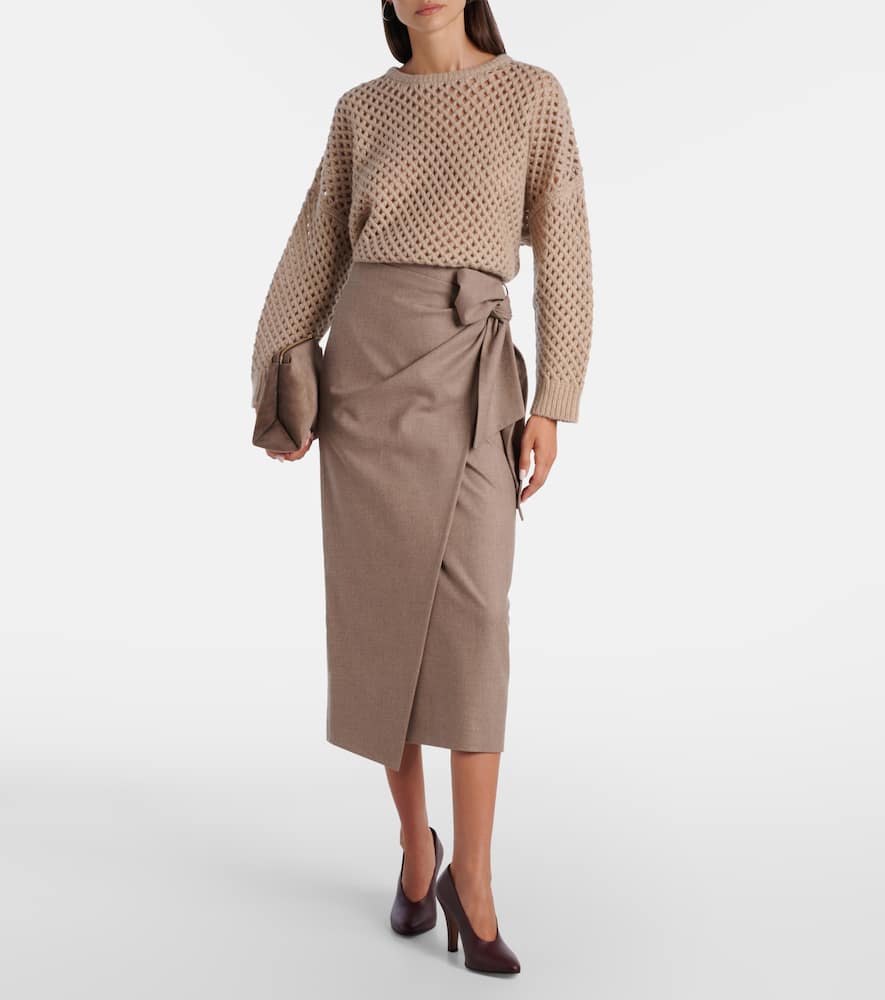 Bingo cashmere-blend wrap skirt