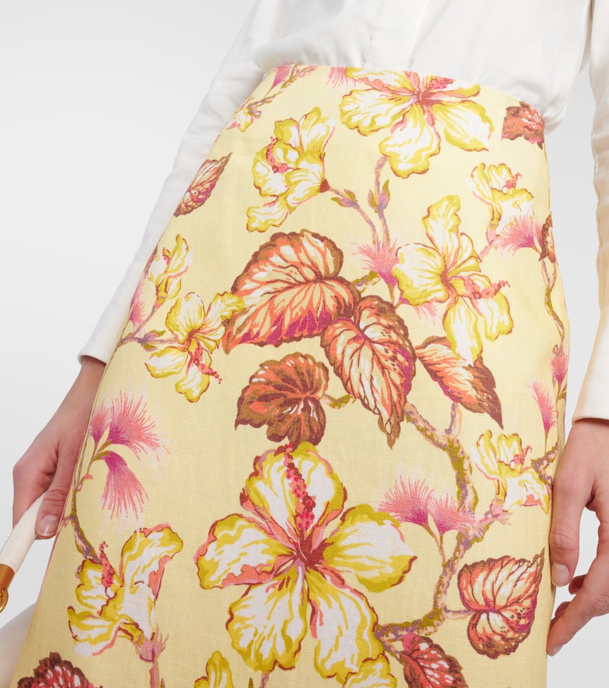 Zimmermann Matchmaker embellished linen midi skirt