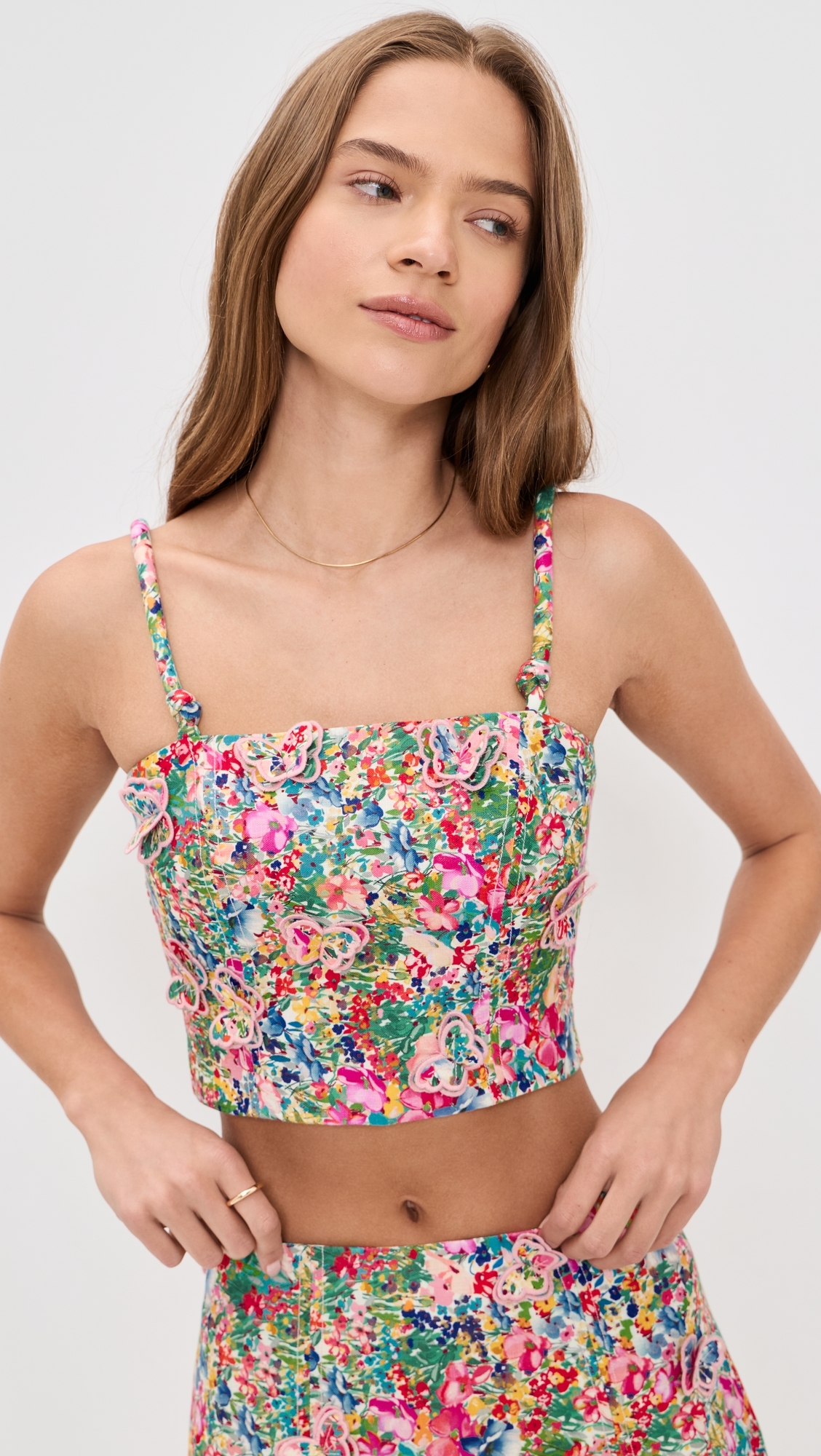 Peasant Floral Butterfly Top Peasant Floral Off-White