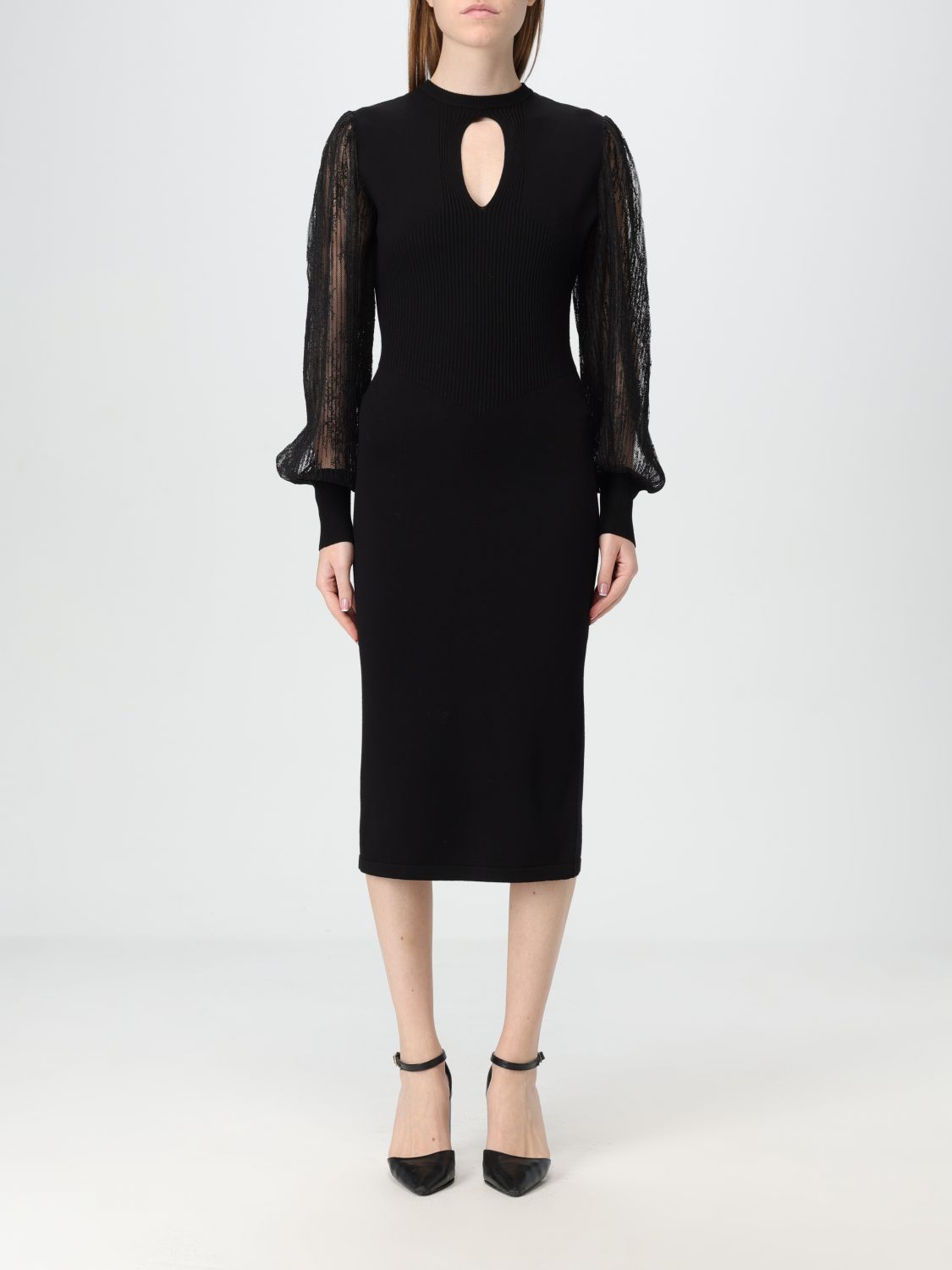 Knitted midi dress - Black