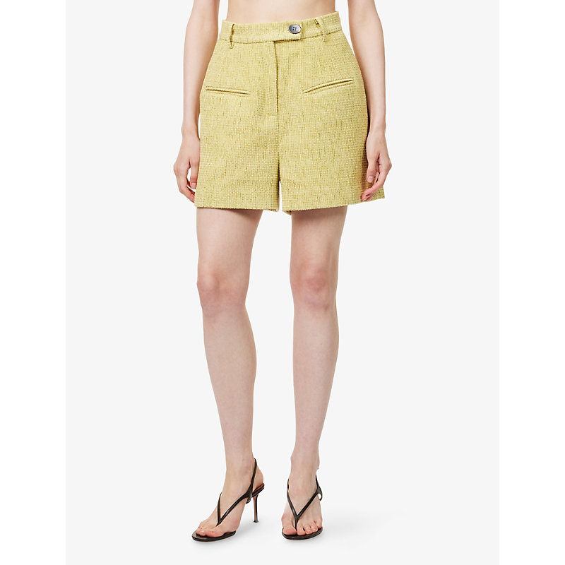 Womens High-Waist Tailored Bouclé Shorts