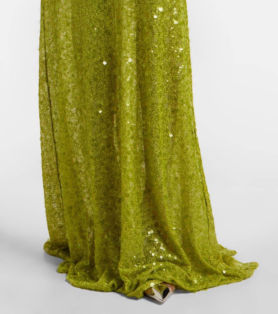 Sequined draped gown