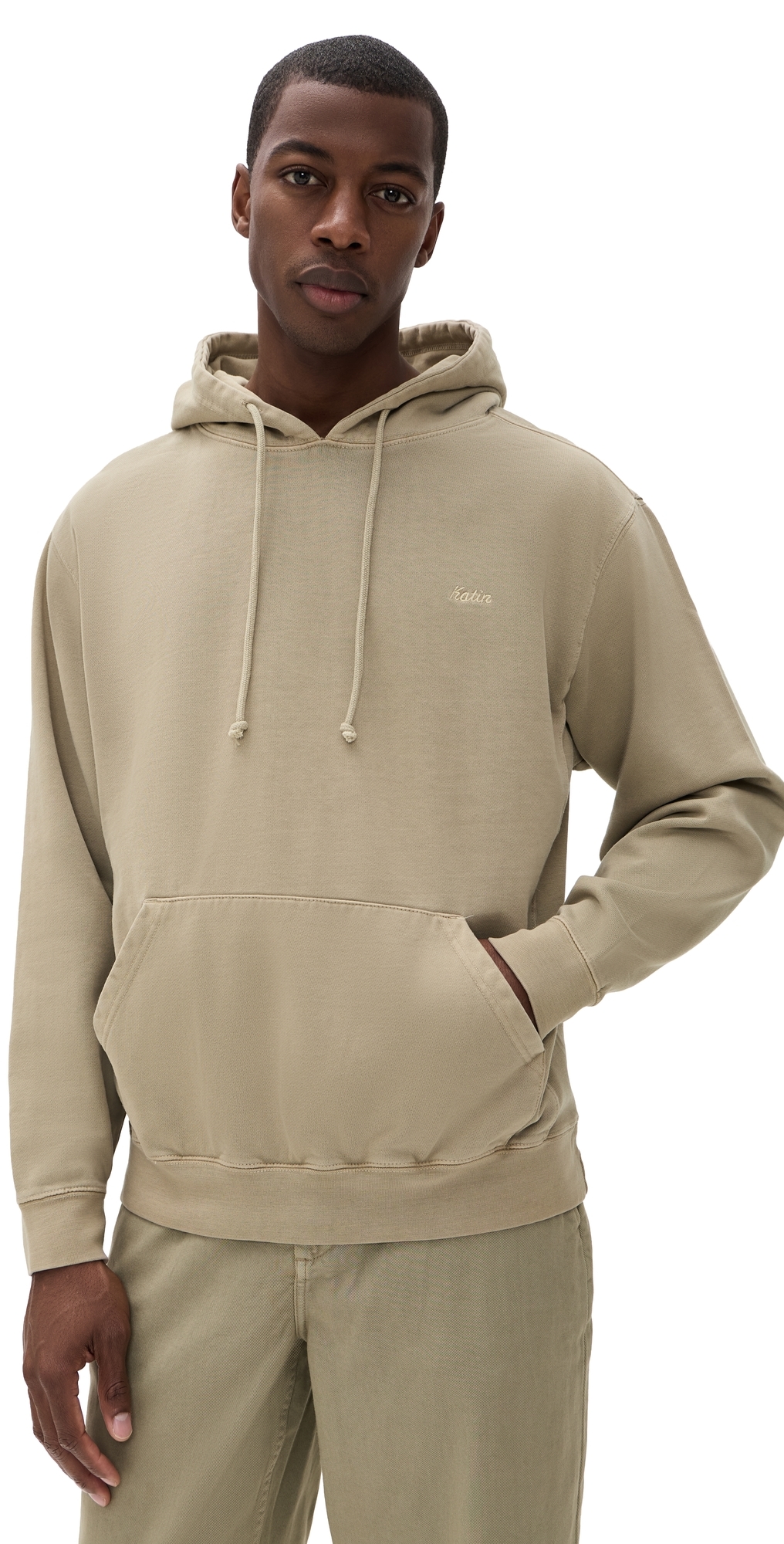 Hooded Fleece Sweatshirt Vintage Khaki