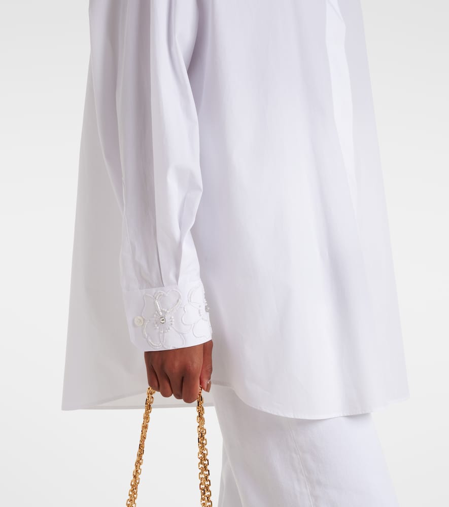 Embroidered cotton poplin shirt