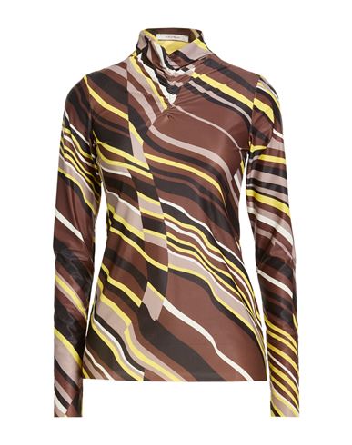 Malìparmi Woman Top Brown Size 4 Polyester, Elastane