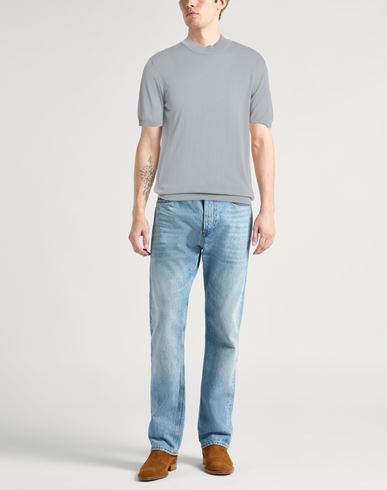 Man Sweater Grey Size 40 Cotton