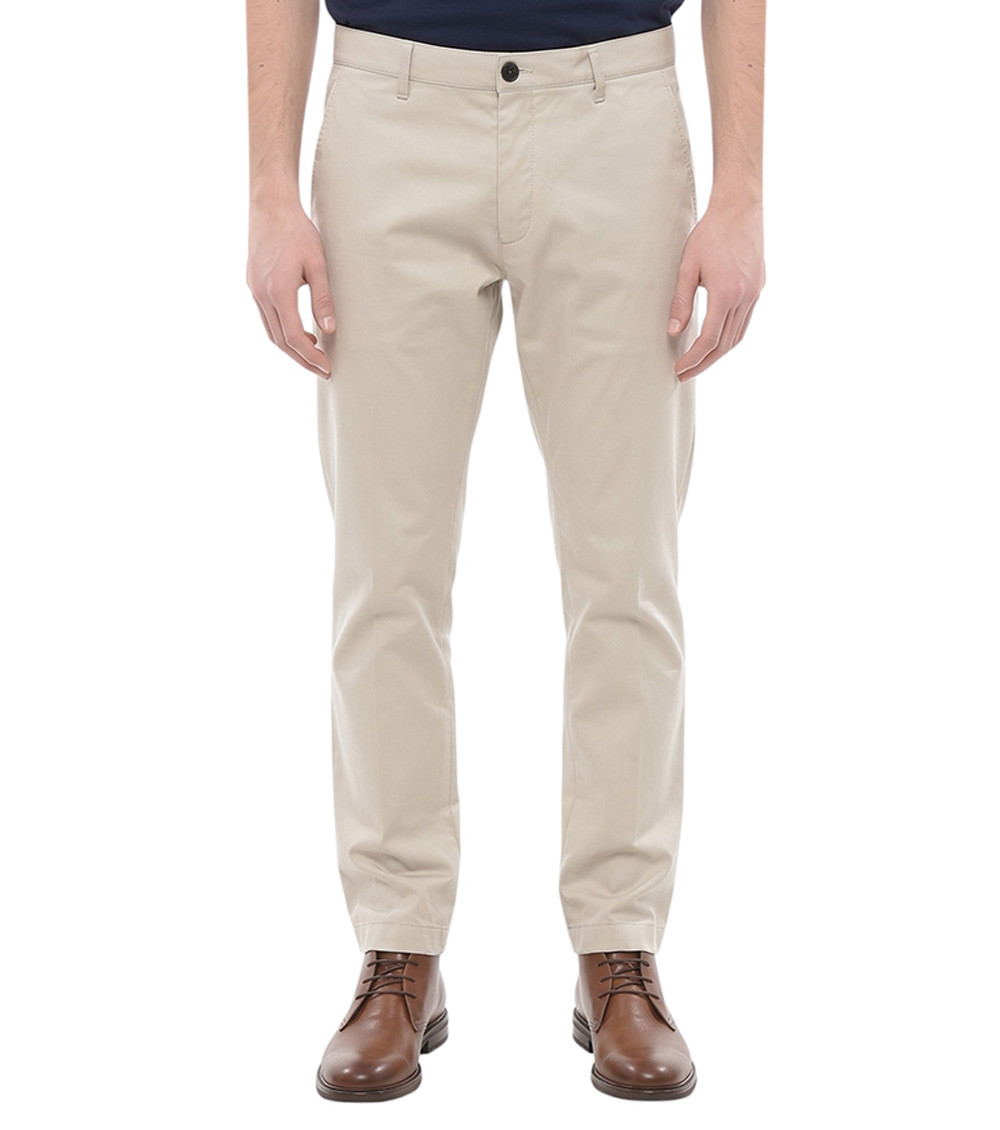 Beige Slim Chino Pants