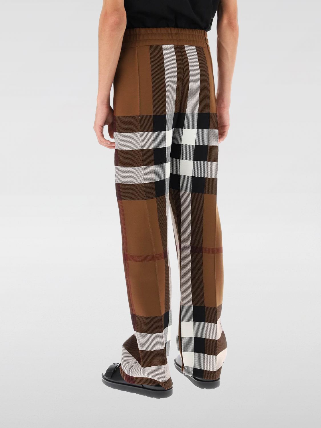 Check-print track pants - Brown