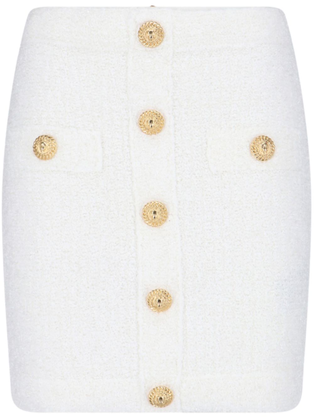 Bouclé mini skirt - White